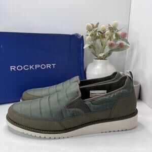 Rockport Axelrod Quilted Slip On Shoes Olive Green CI6928 Men 11 M NWB